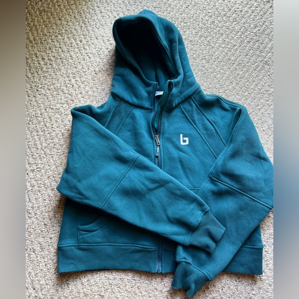 Burn Boot Camp Women's Teal Cropped Zip Hoodie